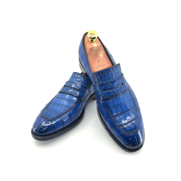 Ugo Vasare Alligator Penny Loafer - Blue