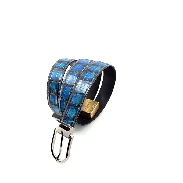 Maurice Custom Alligator Belt - Dark Blue