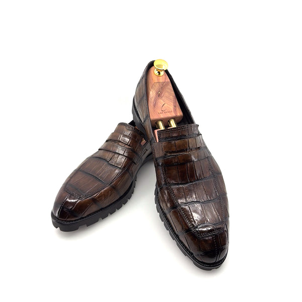 Maurice Carolina Custom Made Alligator Loafer - Brown
