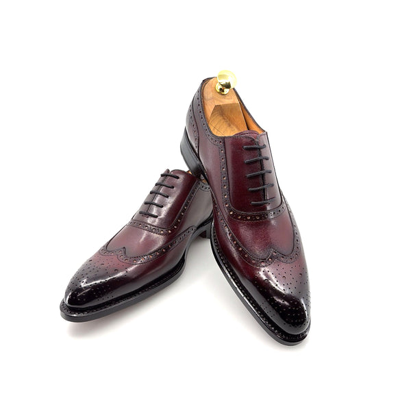 Ugo Vasare Wingtip Calfskin Oxford - Burgundy