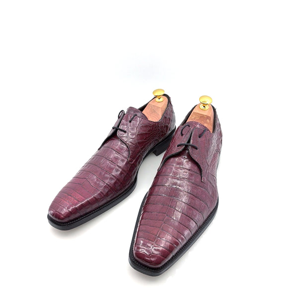 Mezlan Anderson Crocodile Oxford - Burgundy