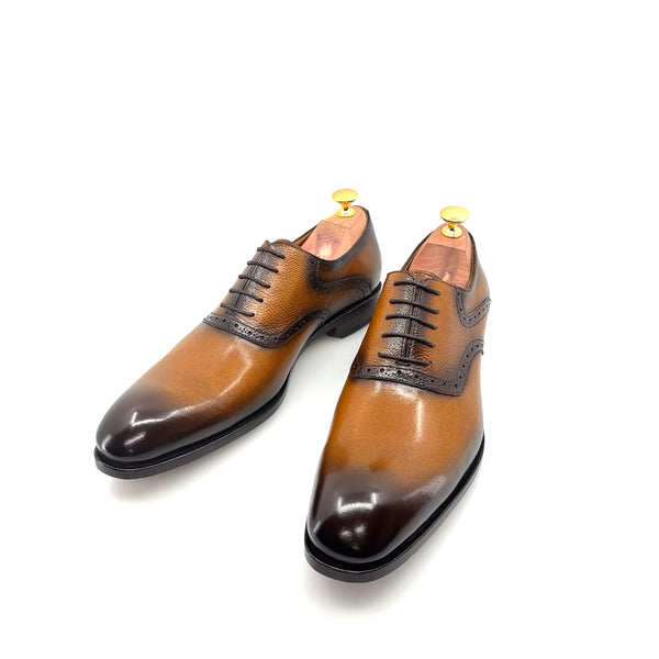 Ugo Vasare Leather Lace-Up Oxford - Caramel
