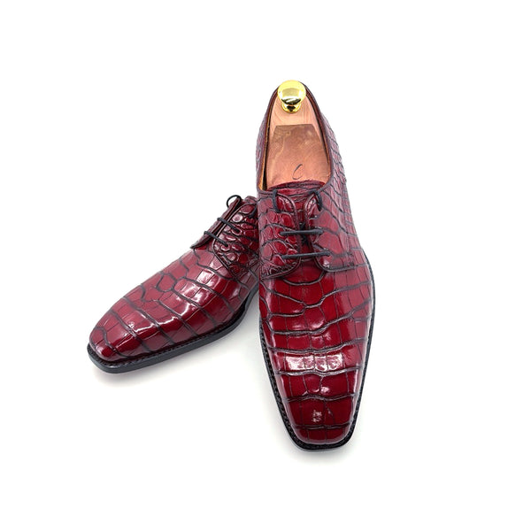 Ugo Vasare Alligator Lace-Up Shoe - Burgundy