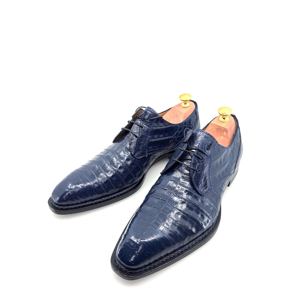 Mezlan "Cratos" Crocodile Derby Blue