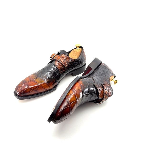 Maurice Custom Rodeo Alligator Shoe - Black/Tan