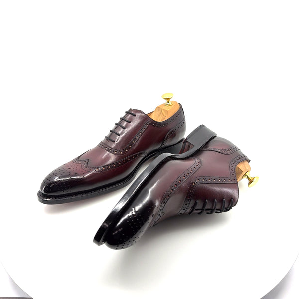 Ugo Vasare Wingtip Calfskin Oxford - Burgundy