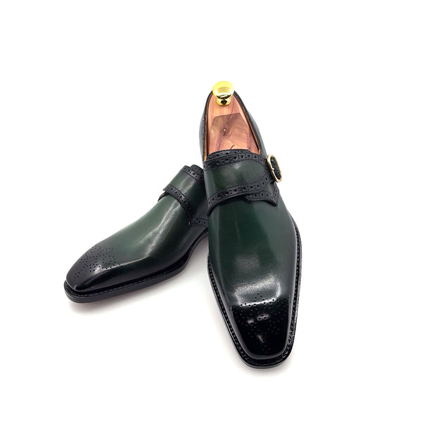 Ugo Vasare Monkstrap Calfskin Shoe - Green