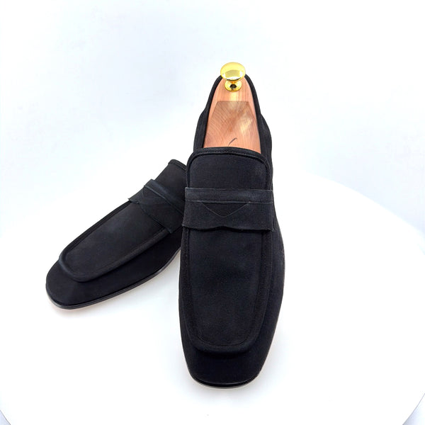 C Collection Suede Penny Loafer - Black