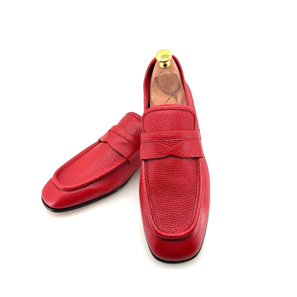 C Collection Deerskin Penny Loafer - Red