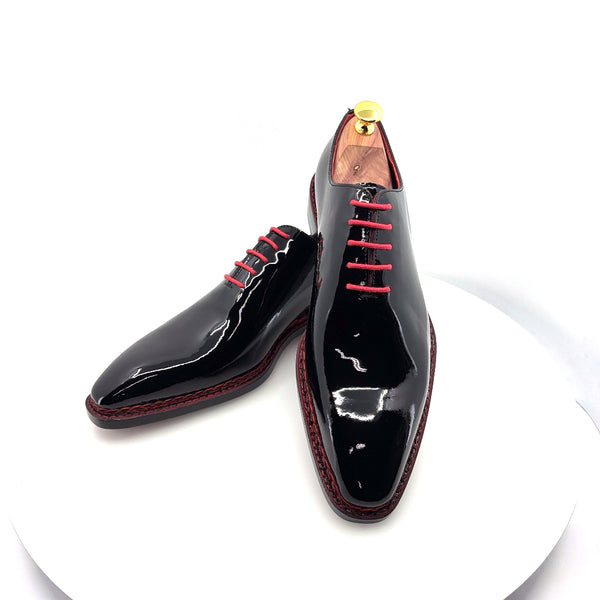 Ugo Vasare Jason Wholecut Patent  Calfskin Oxford - Black