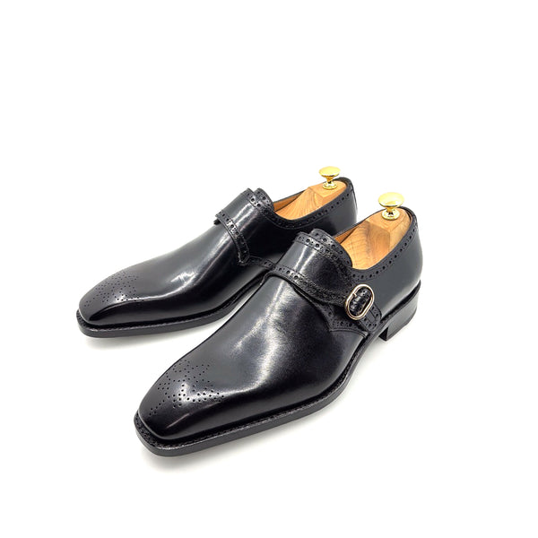 Ugo Vasare Monkstrap Calfskin Shoe - Black