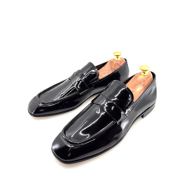 C Collection Patent Leather Penny Loafer - Black