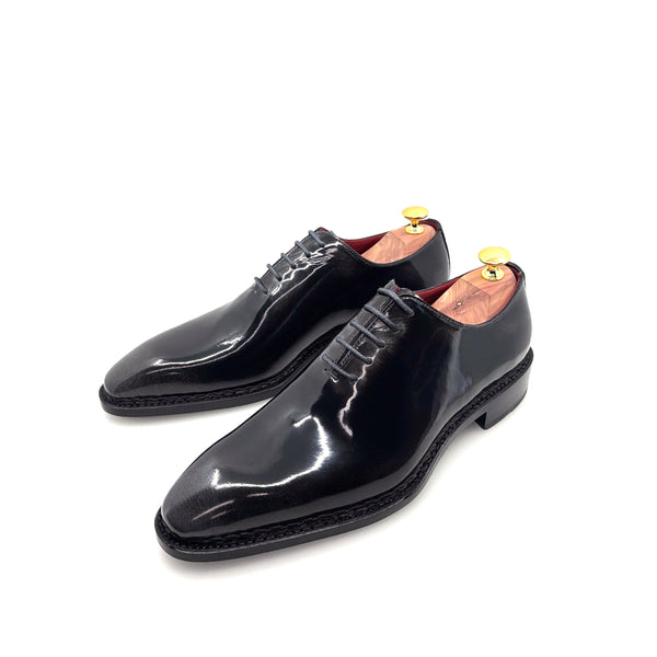 Ugo Vasare Jason Wholecut Patent  Calfskin Oxford - Charcoal Grey