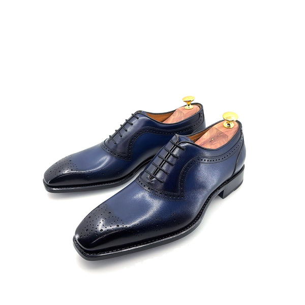 Ugo Vasare Zion Calfskin Oxford - Navy