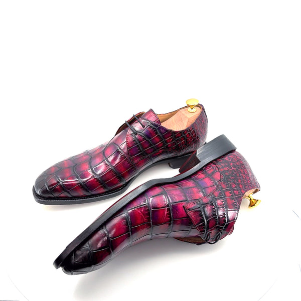 Maurice Baron Alligator Oxford - Purple/Burgundy