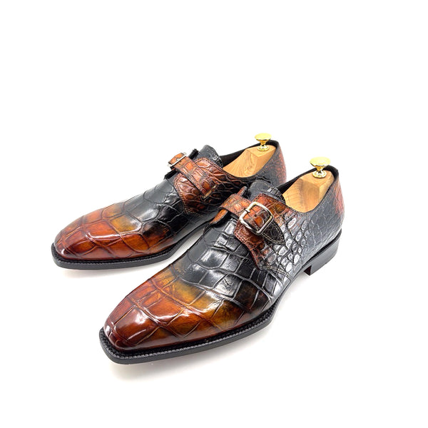 Maurice Custom Rodeo Alligator Shoe - Black/Tan