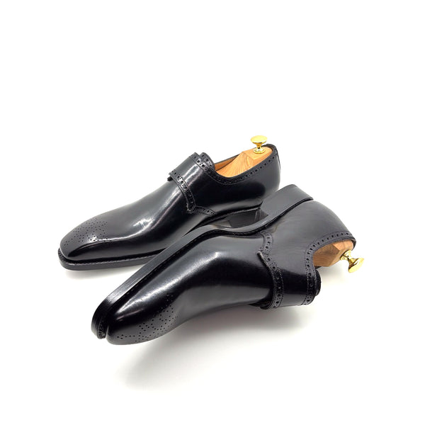 Ugo Vasare Monkstrap Calfskin Shoe - Black