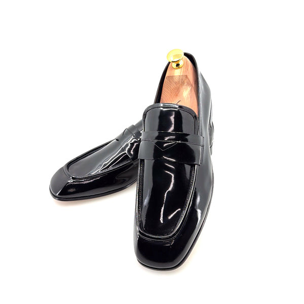 C Collection Patent Leather Penny Loafer - Black