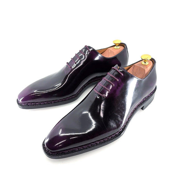 Ugo Vasare Jason Wholecut Patent Calfskin Oxford - Purple