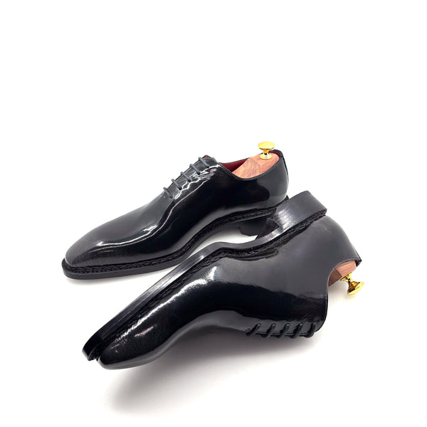 Ugo Vasare Jason Wholecut Patent  Calfskin Oxford - Charcoal Grey