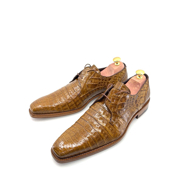 Mezlan Anderson Crocodile Oxford - Camel