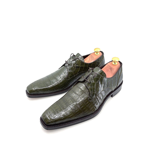 Mezlan Anderson Crocodile Oxford - Olive