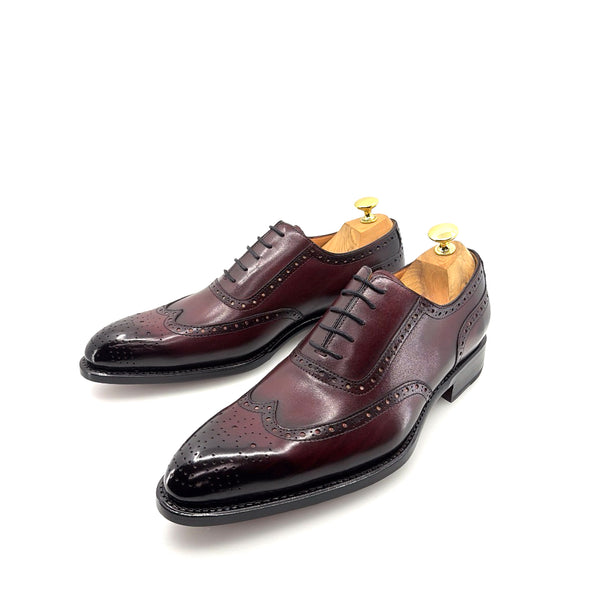Ugo Vasare Wingtip Calfskin Oxford - Burgundy
