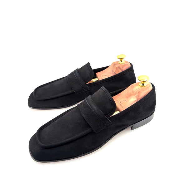C Collection Suede Penny Loafer - Black