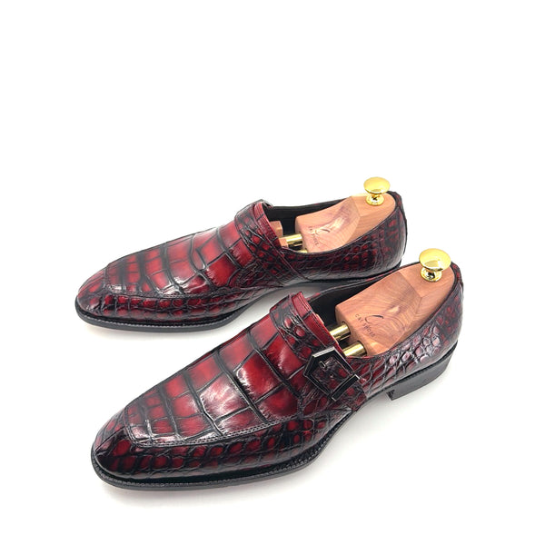 Maurice Sargeant Alligator Monkstrap - Burgundy