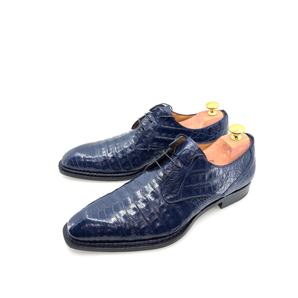 Mezlan "Cratos" Crocodile Derby Blue