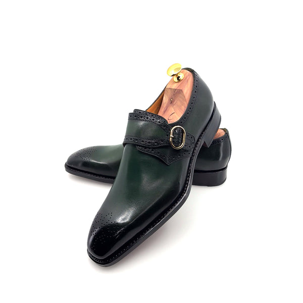 Ugo Vasare Monkstrap Calfskin Shoe - Green