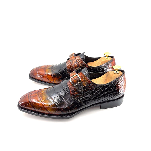 Maurice Custom Rodeo Alligator Shoe - Black/Tan