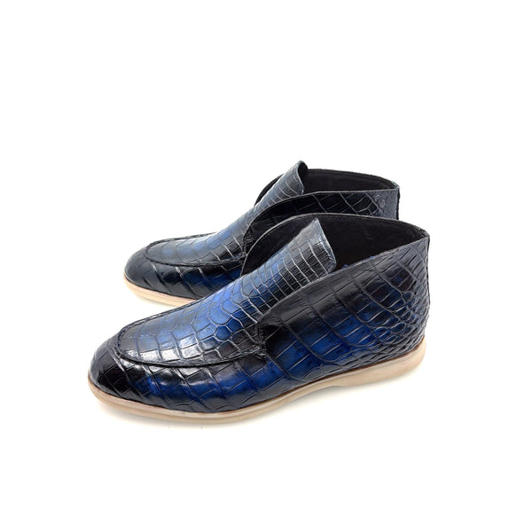 Maurice Nashville Custom Made Alligator Shoe - Navy