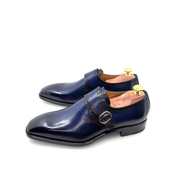 Ugo Vasare Monkstrap Calfskin Shoe - Navy