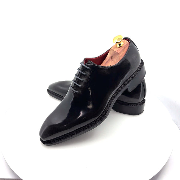 Ugo Vasare Jason Wholecut Patent  Calfskin Oxford - Charcoal Grey