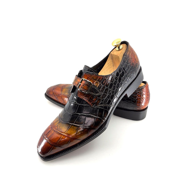 Maurice Custom Rodeo Alligator Shoe - Black/Tan