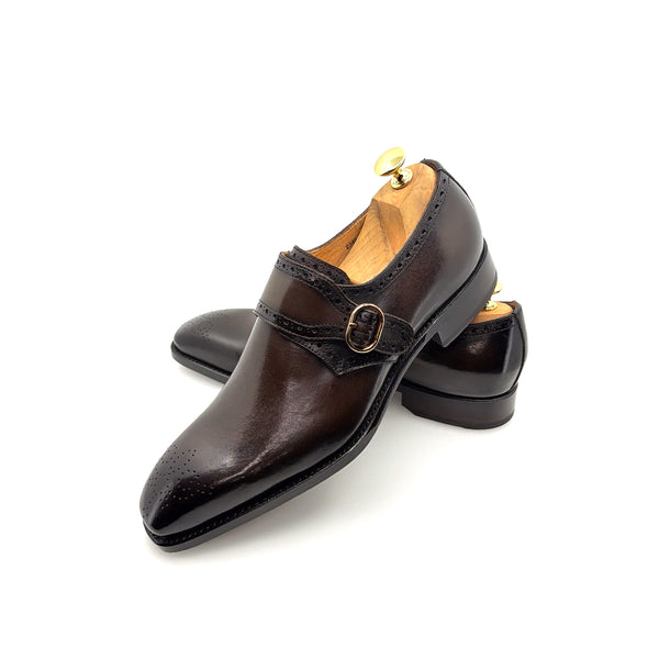 Ugo Vasare Monkstrap Calfskin Shoe - Brown