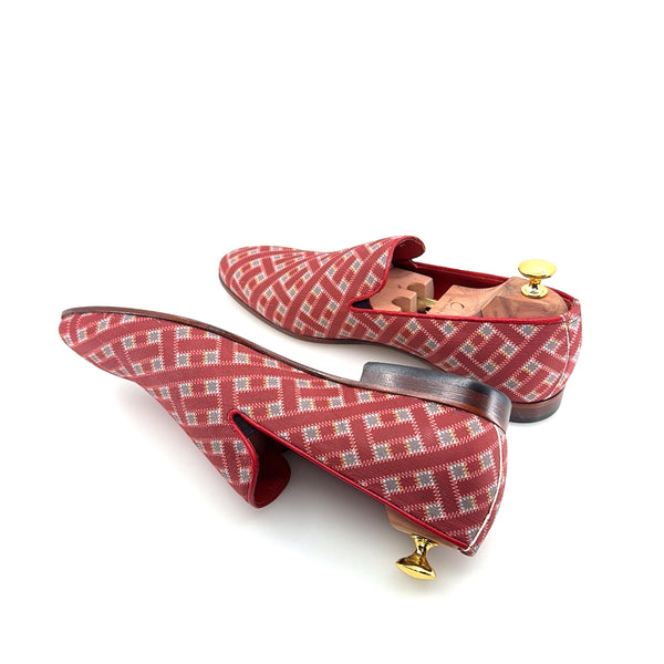 C Collection Printed Leather Loafer - Red