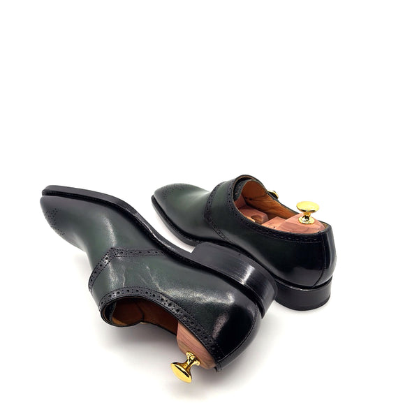 Ugo Vasare Monkstrap Calfskin Shoe - Green