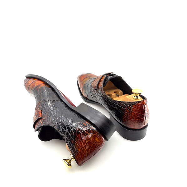 Maurice Custom Rodeo Alligator Shoe - Black/Tan