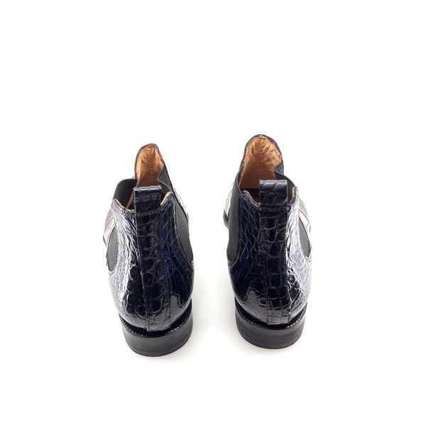Maurice New York Custom Alligator Boot - Blue/Camel