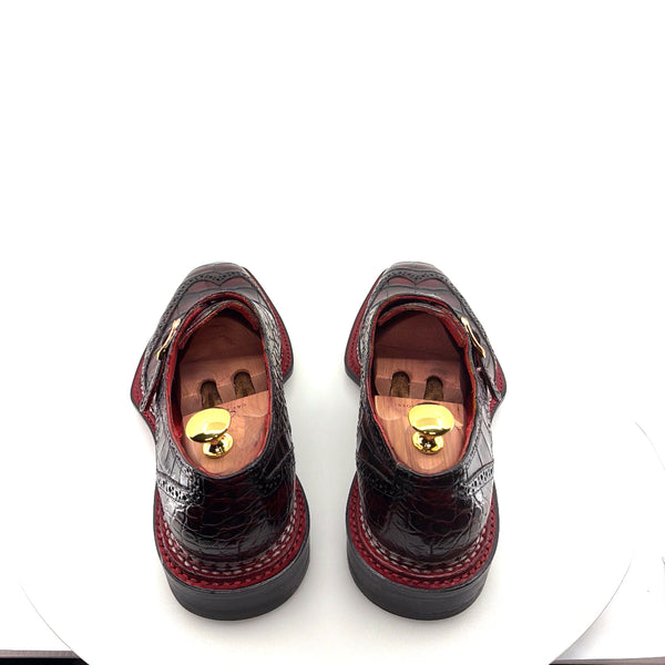 Maurice Custom Alligator Monkstrap Collab With Mr.Salvatore - Burgundy