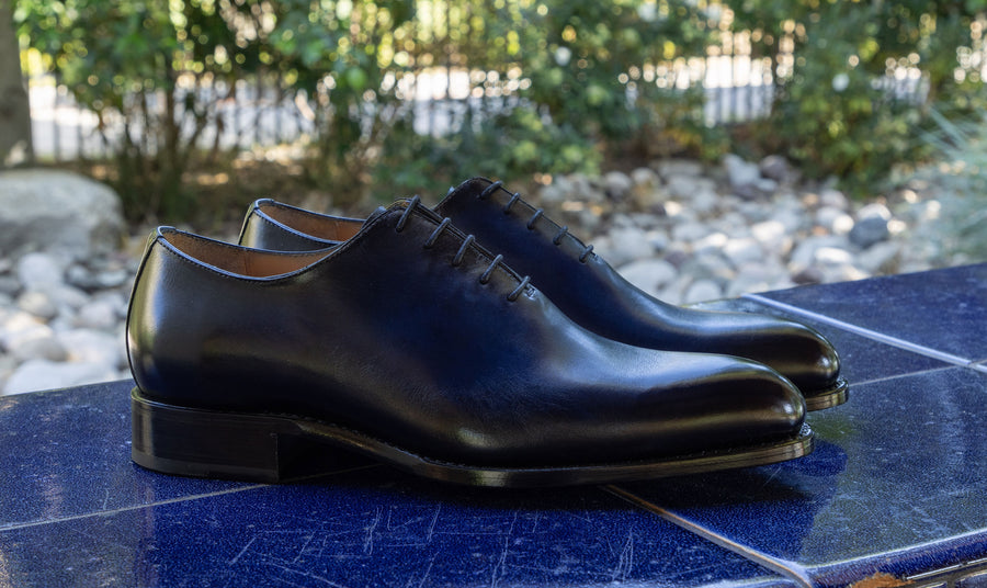New Men's Handmade Formal Shoes Navy Blue Shaded Crocodile 