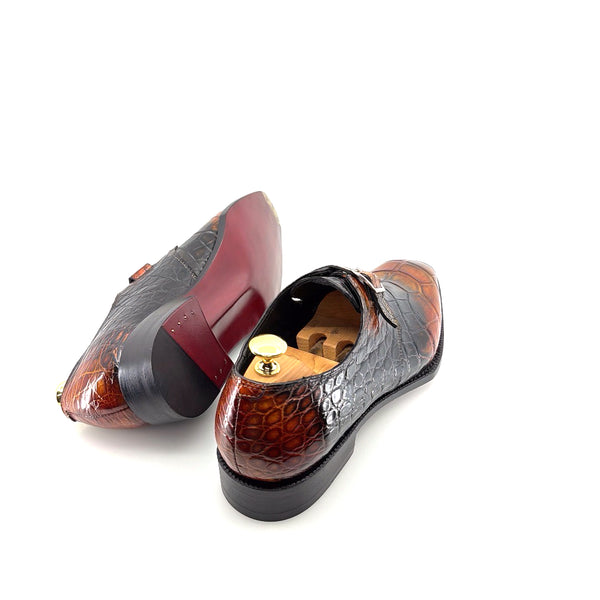 Maurice Custom Rodeo Alligator Shoe - Black/Tan