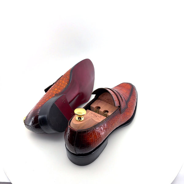 Maurice Custom Made Mirage Alligator Loafer - Cognac