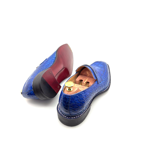 Maurice Carolina Custom Made Alligator Loafer - Cobalt Blue