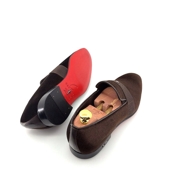 C Collection Velvet Loafer - Brown
