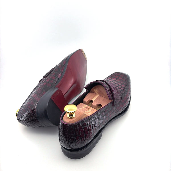 Maurice Custom Made Mirage Alligator Loafer - Dark Purple