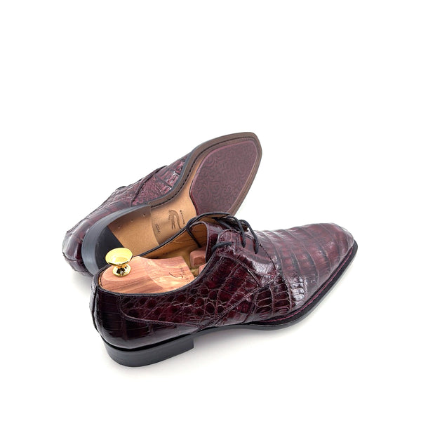 Mezlan "Cratos" Crocodile Derby Burgundy