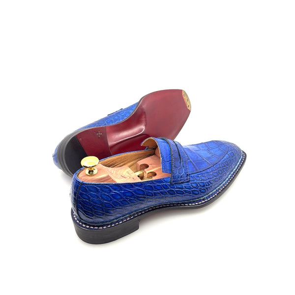 Maurice Carolina Custom Made Alligator Loafer - Cobalt Blue